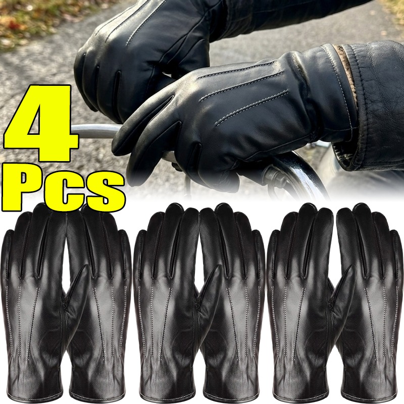 Leather Driving Glove - Sarung Tangan Kulit PU Termal Unisex,